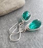 Teal crystal earrings, Raindrop inspired, Deep aqua teardrops - Image 5