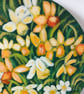 Daffodils original painting on circular thin wood.  Springtime decoration.    - Image 4
