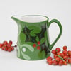 Christmas Green Holly & Mistletoe Milk Jug