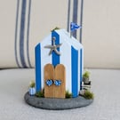 Handmade Coastal Beach Hut Scene Home Decor
