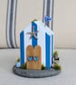 Handmade Coastal Beach Hut Scene Home Decor
