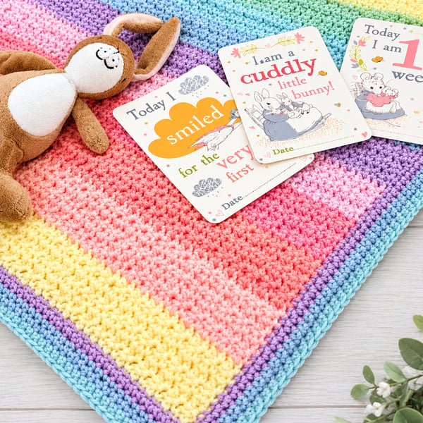 Rainbow crochet baby blanket 