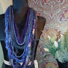 Handmade upcycled Gothic Boho infinity scarf, Alchemy