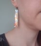 Long Copper Earrings, Flame Painted Earrings, Multicoloured, Oxidised Copper - Image 4