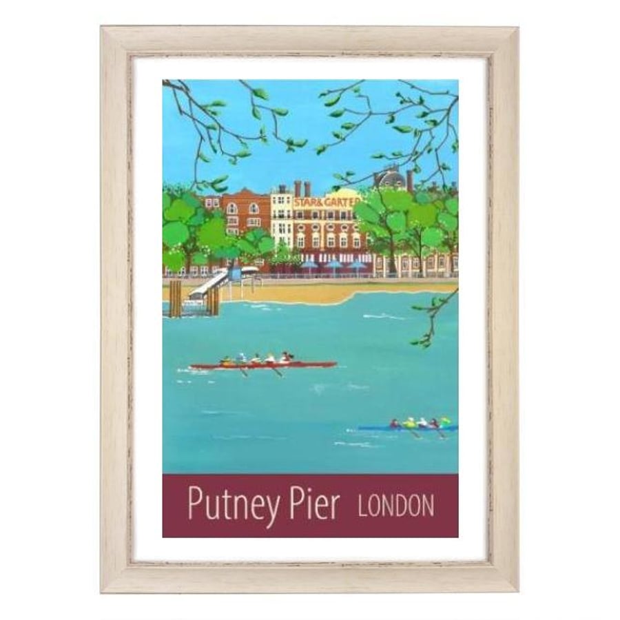 Putney Pier London white frame