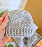 Crochet Baby Beanie and Booties Set in Silver 0-3 Months - Image 7