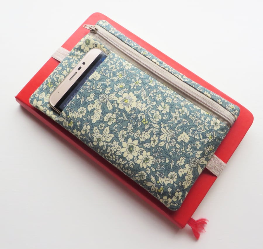 Journal Pencil case, planner band with zipped pouch.