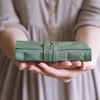 Leather Book - Sage Green - Handbound Leather Journal - 6 x 4