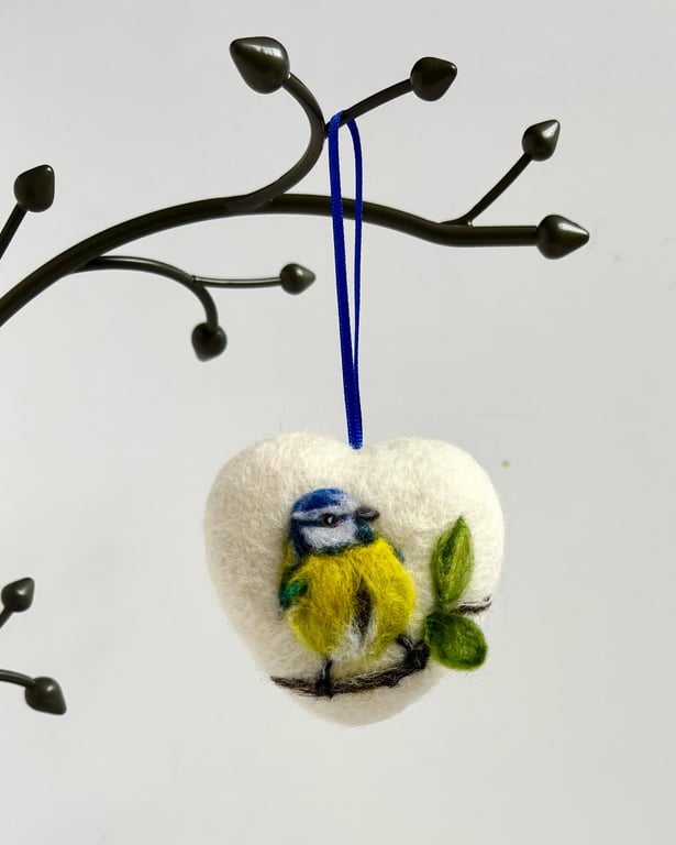 Blue tit bauble - 7cm by 7cm by 3cm 