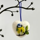 Blue tit bauble - 7cm by 7cm by 3cm 