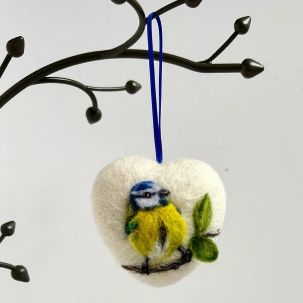 Blue tit bauble - 7cm by 7cm by 3cm 