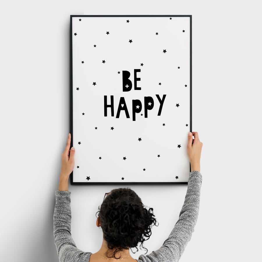 Be Happy Nursery Wall Art Print