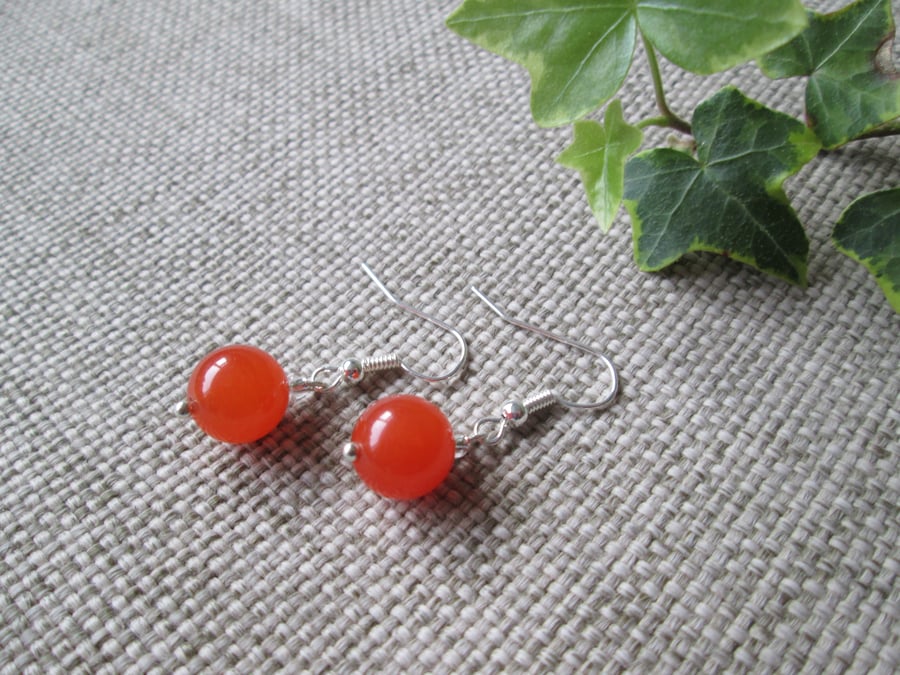 Quartzite Earrings, Orange, SALE