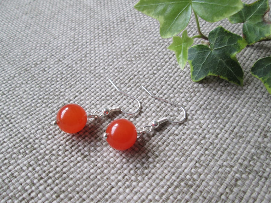 Quartzite Earrings, Orange, sale