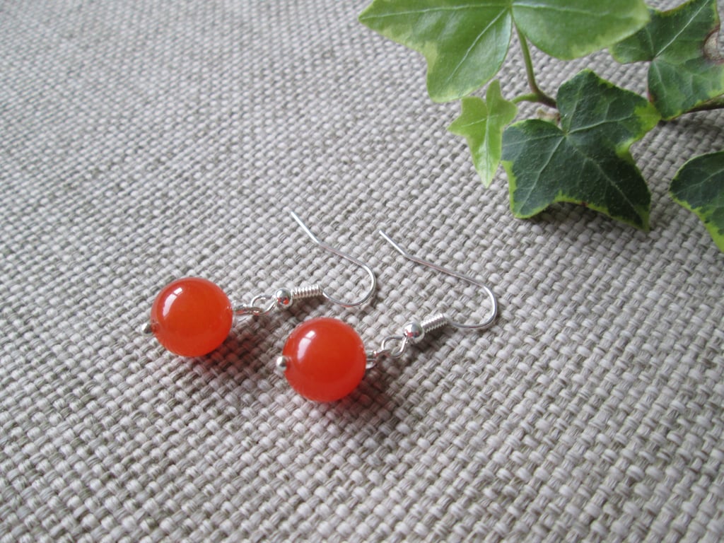 Quartzite Earrings, Orange, SALE
