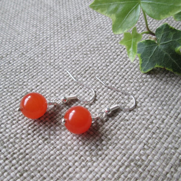 Quartzite Earrings, Orange, sale