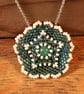 Tudor period inspired seedbead Pentagon Pendant with Aventurine - Image 2