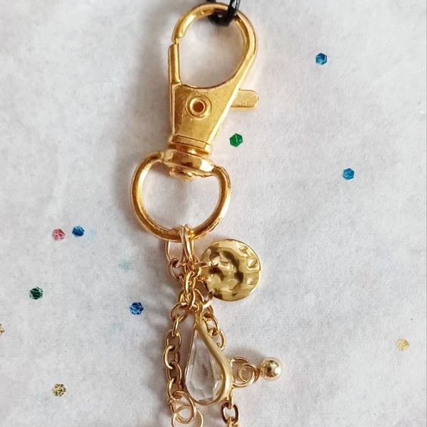 Handmade Rose Quartz Bag Charm