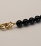 Black Onyx Gemstone Necklace Gold Heart Toggle Clasp, 16 Inch - Image 4