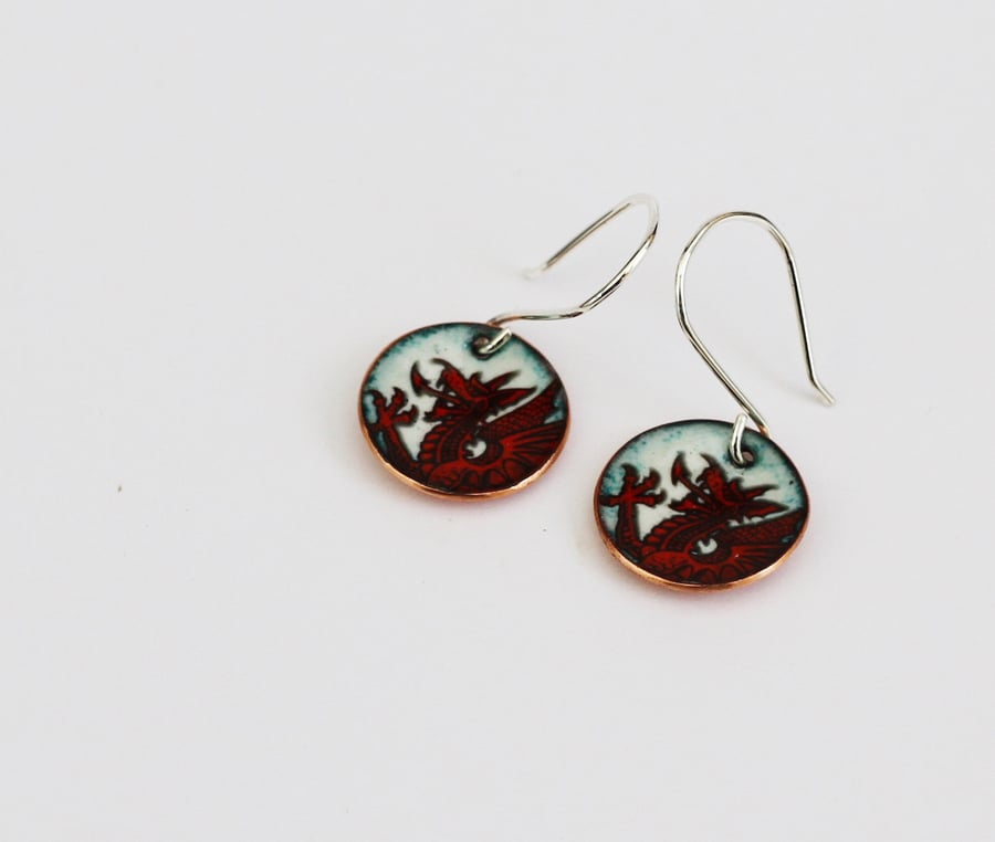 Welsh Dragon Earrings