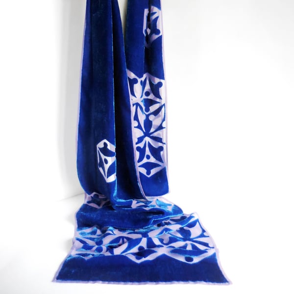LIMITED EDITION SILK VISCOSE DEVORE VELVET SCARF