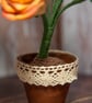  Sunlit Rose in Terracotta - Yellow Felt Bloom  - Image 5