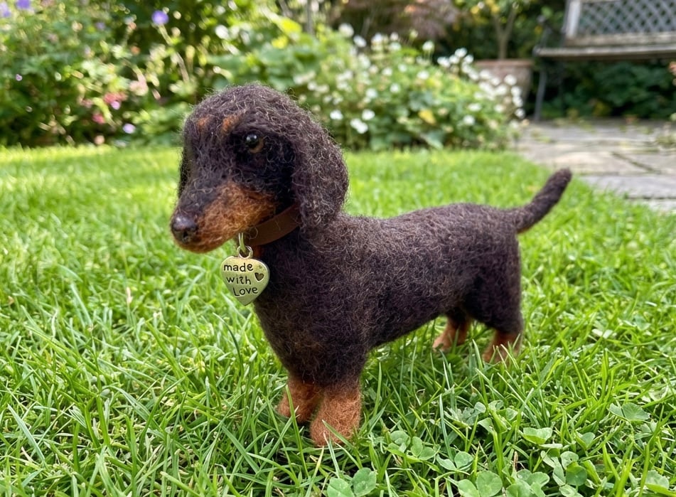Needle Felted Dachshund Ornament 