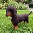 Needle Felted Dachshund Ornament 