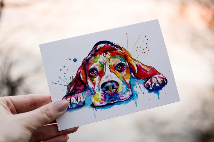 Beagle Birthday Card, Dog Birthday Card, Personalized Beagle Card, Friend 