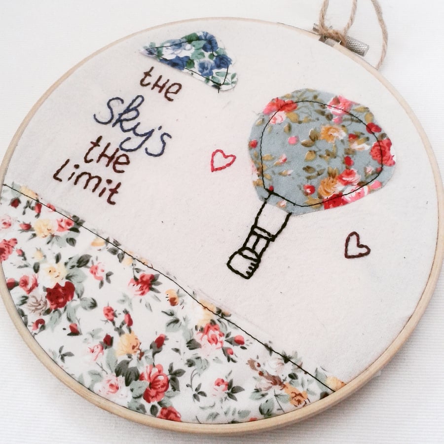 Positive quote embroidery hoop art, wall hanging, home decoration