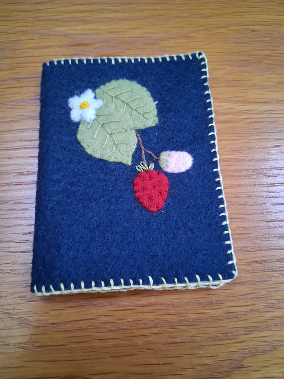 Handmade embroidered felt needle case