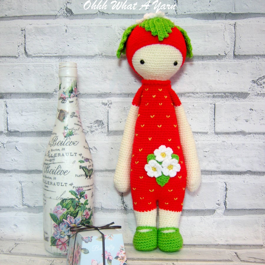 Crochet Lalylala Strawberry Doll, Soft toy