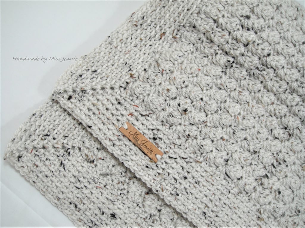 Crochet Baby blanket, Stroller blanket, Car seat blanket, Beige blanket