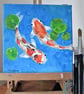 Koi Fishes painting on canvas. Ready to hang - Image 7