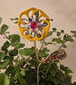 Yellow, silver, pink & red flower plant companion perfect for pot plants