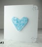 Handcrafted blue speckled heart fused glass blank card (3)