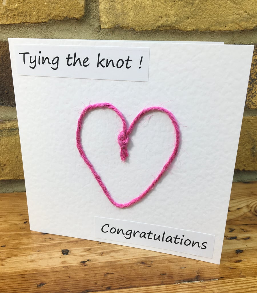 Mrs & Mrs Wedding, Mrs & Mrs Engagement card, Pink heart, Tying the knot card