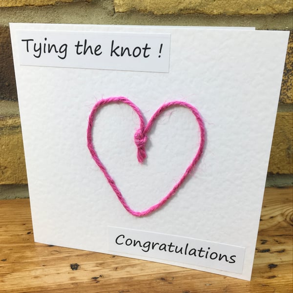 Mrs & Mrs Wedding, Mrs & Mrs Engagement card, Pink heart, Tying the knot card