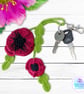 Poppy bag charm. Poppy keyring. Poppy gift gift. Poppies - Image 2
