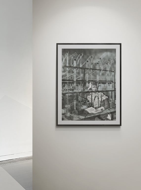 'Ghosted' print of handmade collage