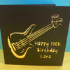 Personalised Bass Guitar Birthday Card - Rock Band, Guitarist, Music
