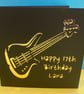Personalised Bass Guitar Birthday Card - Rock Band, Guitarist, Music - Image 1