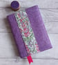 A6 'Harris Tweed®' Notebook Cover - Violet with Liberty London Foxglove Print