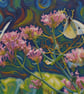 A5 Greeting Card White Butterflies on Flower In The Garden 