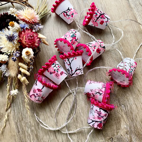 Lampshade Fairy Lights - Cherry Blossom