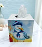 Wooden tissue box cover, Seagull, Seaside decor - Image 1