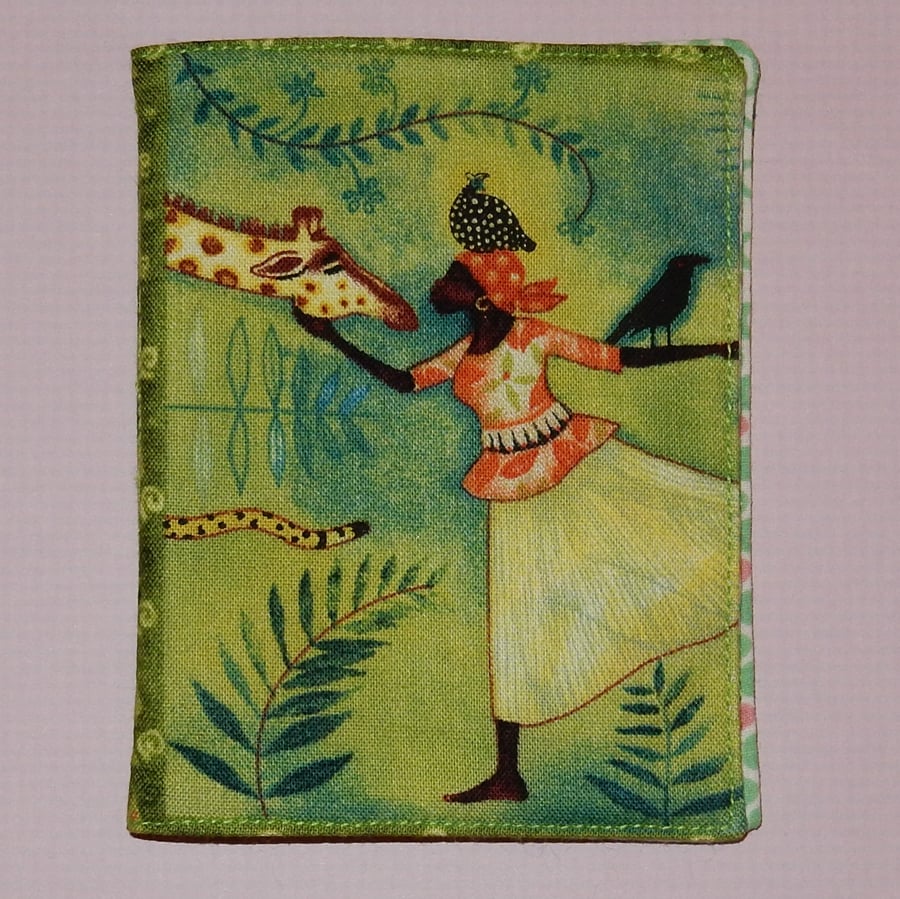 Needle case - traditional African lady and giraffe