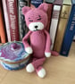 BEAUTIFUL CROCHET CAT IN SOFT PINK & CREAM YARN