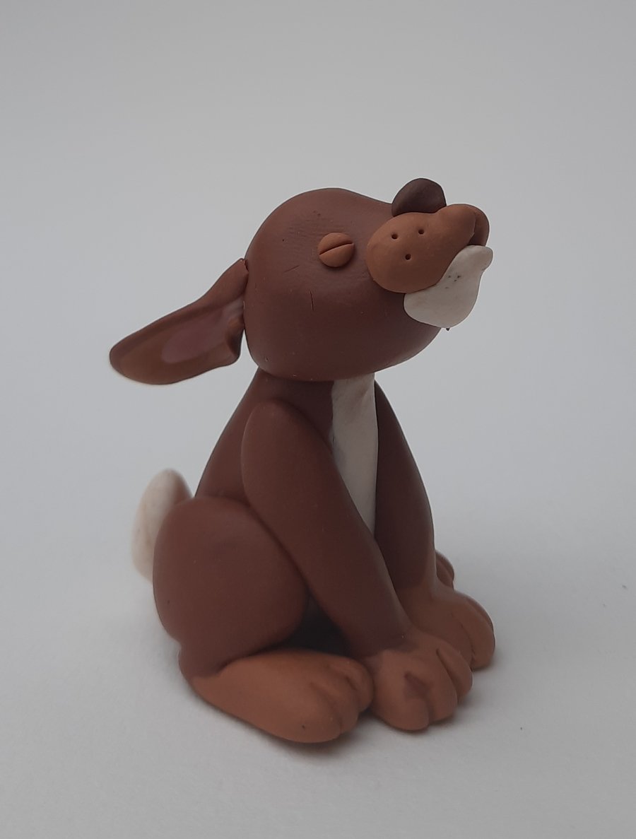 Handmade Polymer clay Rabbit: AKA Romantic Robbie 