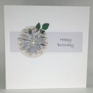 Floral Birthday handmade card - lilac